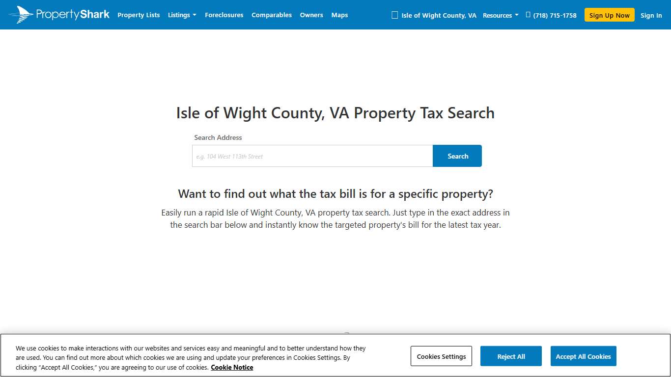 VA Property Tax Search PropertyShark